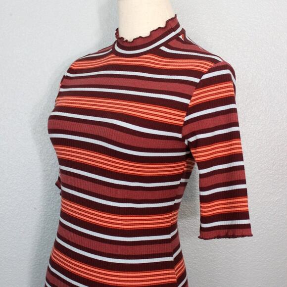 UO Urban Outfitters Striped Ribbed Knit Midi Dress Size M - Picture 5 of 10